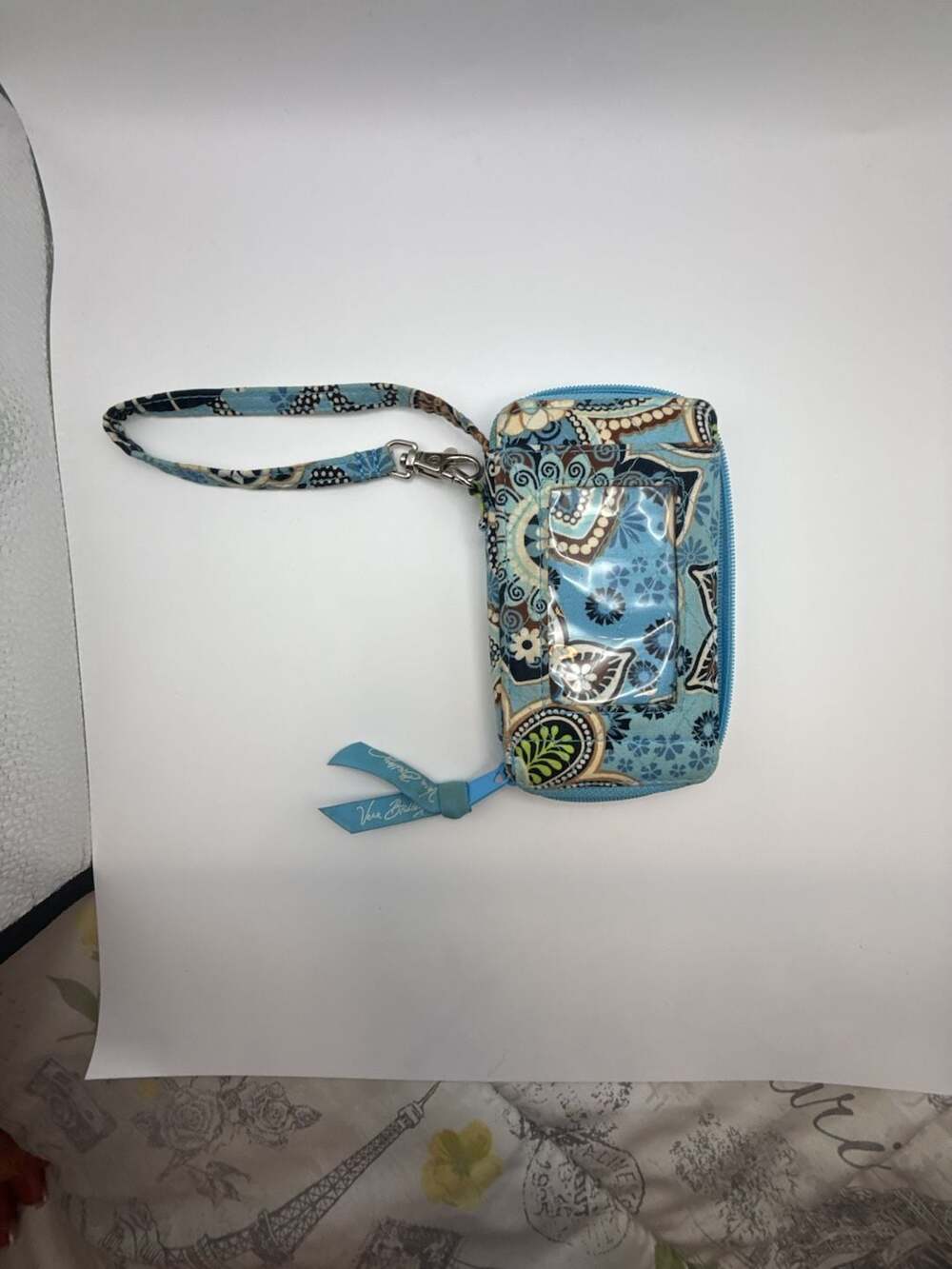 Vera Bradley Quilted Floral Paisley Zip-Around Wristlet Wallet with ID Window